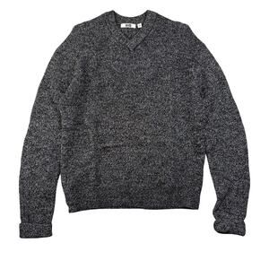 Uniqlo U Premium Wool Blend V Neck Sweater Medium Gray Black Christophe Lemaire